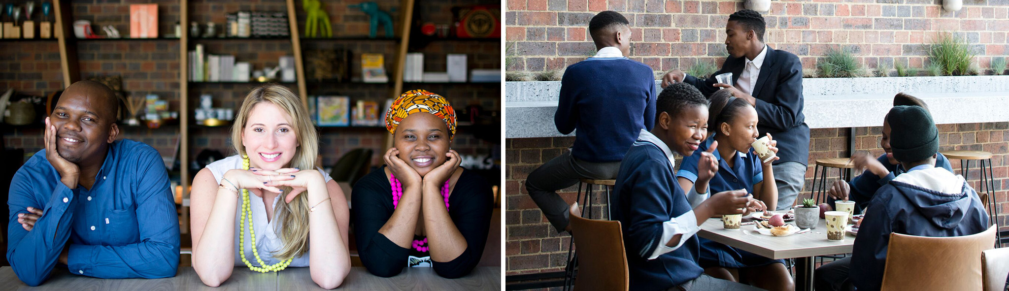 Issy's coffee shop - staff and children